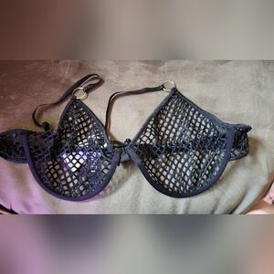 Black fishnet bra
